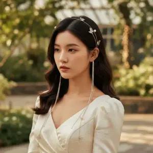 웨딩 신부 헤어밴드 결혼식 머리띠 고급 파티 헤어장식 액세서리