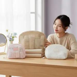 메쉬 여행용 파우치 화장품 정리 가방 통기성 수납