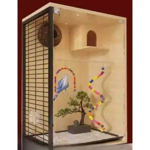대형 새장 투명 앵무새장 이동식 카나리아 소형 놀이터 사육장 날림장 새둥지