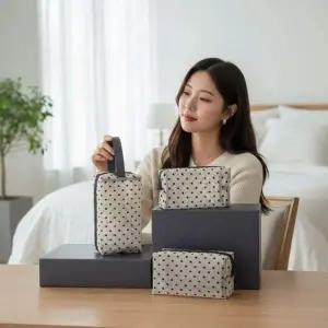 [골드스마일]여행용 메쉬 파우치 수납 가방 통기성 의류 정리백