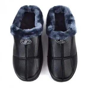 [RIZPICK]남성 겨울 방한 털슬리퍼 안감 퍼 뮬 앞막힌 보온 신발