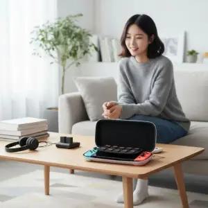 [골드스마일]닌텐도 스위치 휴대용 게임기 수납 하드 파우치 충격 방지 케이스