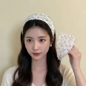 [골드스마일]꽃무늬 와이드 헤어밴드 세안용 머리띠 넓은 헤어 액세서리