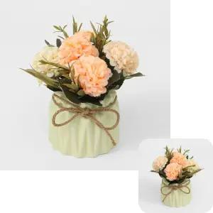 제이커 피치 플로맨틱 조화 수국 미니화분