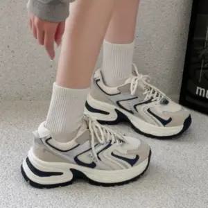 여성 메탈릭 플랫폼 어글리 스니커즈 패션 운동화