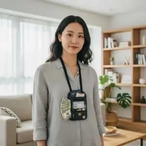 여권 목걸이 파우치 카드 수납 다용도 여행용 지갑 케이스