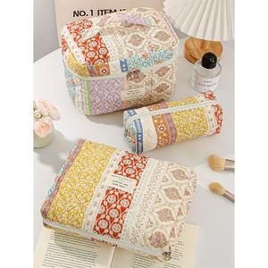 1개 세트 대비 색상 누비 메이크업 다기능 세면도구 여행 휴대용 가방 필수