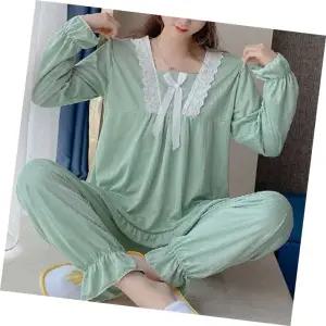 여자 간절기 파자마 바지 레이스 잠옷 상하의 세트
