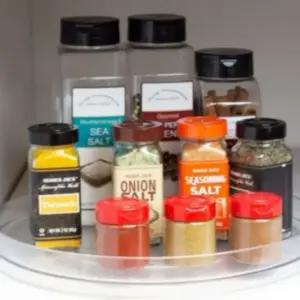 특대 사이즈 투명 회전 트레이 주방 화장대 냉장고 약통 수납 케이스 가성비 극대화