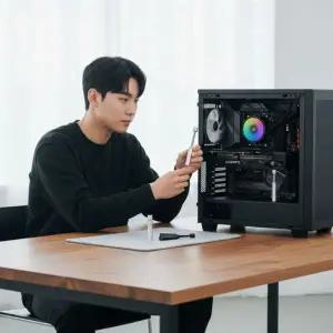 그래픽카드 지지대 자석 고정식 높이 조절대 PC 본체 거치대 수평