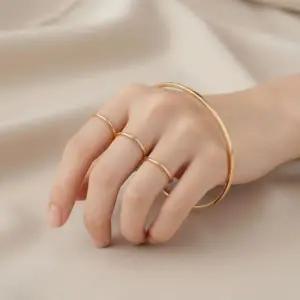 데일리 레이어드 반지 골드 실버 미니멀 여성 주얼리