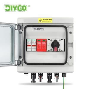 PV 결합 박스 DC 1000V 1 입력 출력 서지 번개 보호 기능 포함 퓨즈 MCB SPD 태양광 방수 IP65