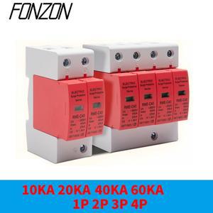 가정용 번개 서지 보호대 저전압 피뢰기 장치 AC SPD 1P 2P 3P 4P 10K ~ 60K 385V