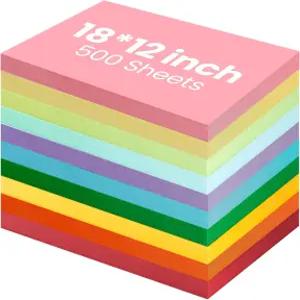 야헨다 500피스 12인치 x 18인치 건설 용지 다양한 색상 경량 카드 재고 대량 공예 드로잉 DIY 아트 프린터