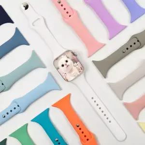 엔터콘 애플워치11 애플워치 슬림 실리콘 밴드 스포츠 스트랩 10 SE 울트라 2 9 8 7 6 호환