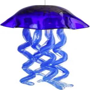 20인치 아트 블로우 유리 젤리피쉬 윈드 차임 수제 매달기 태양 포수 야외용 정원 결혼식 장식용 동물