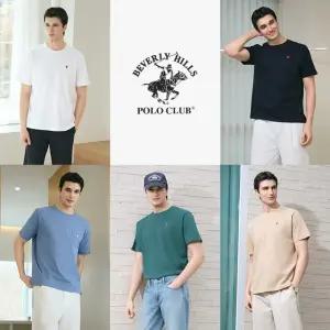 [프리미엄]비버리힐즈폴로클럽 퓨어 코튼 반팔티셔츠 5종, 남성