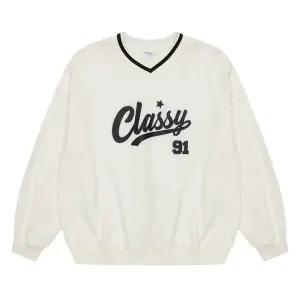 [에꼴리에] 여아 레터링 브이넥 배색 맨투맨 티셔츠 24A3460_WT [P003781718]