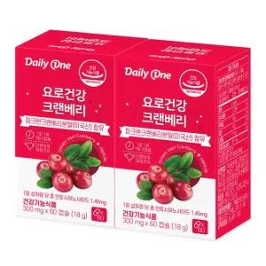 데일리원 요로건강 크랜베리 300mg X 60캡슐 2통