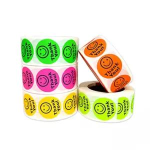 배달 스티커 밀봉 스마일 편지봉투 원형 구디백 땡큐 답례품 어린이집