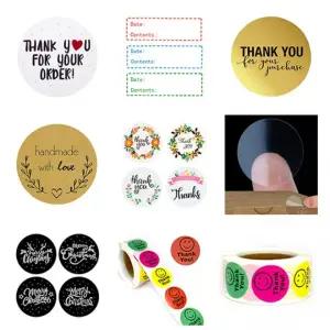 구디백 배달 편지봉투 스티커 원형 어린이집 스마일 밀봉 땡큐 답례품