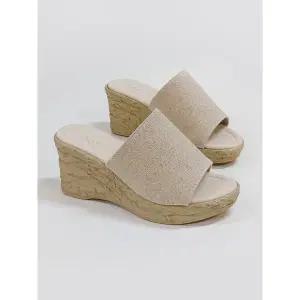 [하프클럽/] 웨지힐 뮬 슬리퍼 7cm