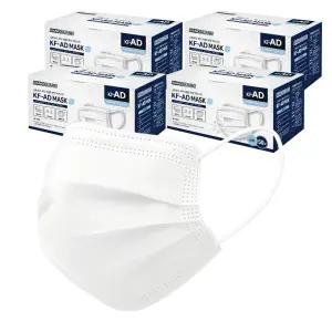 200매 일회용 KFAD 비말차단마스크 부직포 덴탈 화이트 3중필터 대형 숨쉬기편한 위생마스크 흰색