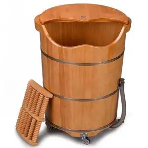 히노끼 족욕 대야 마사지샵 족탕기 가정용 원목 온냉