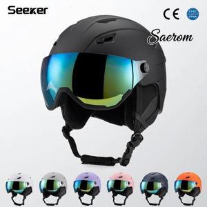 SEEKER 스노우 고글 일체형 스키 헬멧 성인 남녀 야외 익스트림 스포츠 방풍 보온 장비
