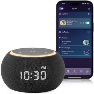 수면용 사운드 머신이 장착된 핫문 알람시계 루나 프로 듀얼 스테이지 알람 507개의 비루프 스마트 나이트 라이트 타이머 핑크 분홍색 그린 브라운 흰색 화이트 노이즈 머신 플러그인