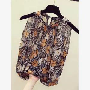 여성 쉬폰 민소매 블라우스 여름 나시 브라우스