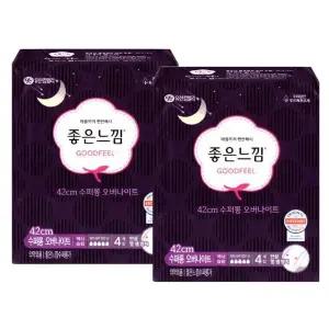 [좋은느낌] 좋은느낌 오리지널 맥시슬림 42cm 수퍼롱 오버나이트 4Px2팩