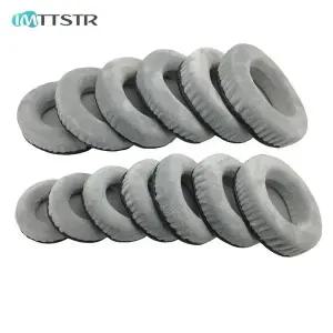 그레이 벨벳 가죽 이어 패드 이어 패드 크기의 라운드 헤드폰용 머프 교체 70mm 100mm 105mm 110mm