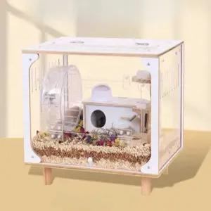 햄스터 집 꾸미기 하우스 원목 투명 사육장 케이지 은신처 만들기