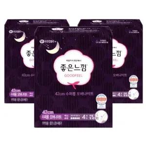 [좋은느낌] 좋은느낌 오리지널 맥시슬림 42cm 자판기용생리대 수퍼롱 오버나이트 4Px3팩