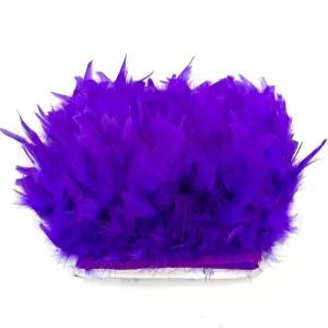 드레스 재봉 공예 의상 액세서리를 위한 퍼플 4-6인치 2야드 튀르키예 페더 프린지 트림 파티 용품