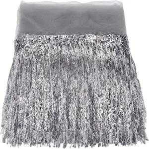 BENECREAT 10야드 퀸즈 프린지 트림 9.8인치 PVC 재봉 그레이 태슬 트리밍 DIY 공예 공연 의상 커튼 홈