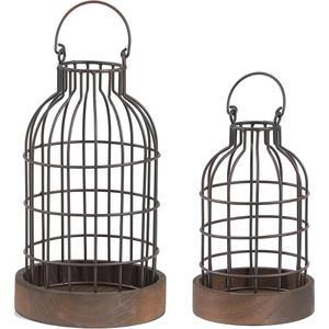 메탈 러스틱 팜하우스 실내 랜턴 2개 세트 장식용 거실용 캔들 빈티지 데코