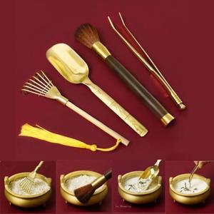 황동 향로 청소 도구 향뿌리 홀더 갈퀴 청소기 불교 종교 가정용 사원용 용품