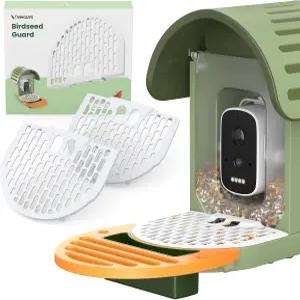 버드 시드 가드 방수 및 녹슬지 않는 피더 커버 메쉬 푸드 절약 필수 액세서리(2팩)
