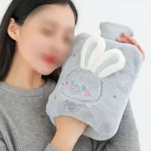 포근 따뜻한 주머니 보온 극세사 토끼 1리터 물주머니 DoQ9+3RCp