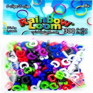 고무 밴드 팔찌용 레인보우 룸 컬러 C-클립 300피스 오리지널 리필 팩 by Choons 디자인 - 모든 키트와