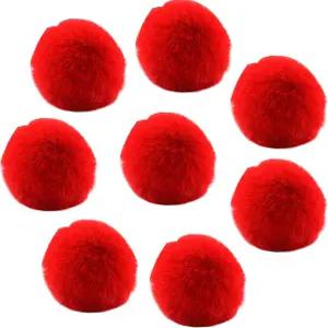 맥듀언트 8피스 레드 폼 볼 공예용 빨간 플러피 모자 신발 의류 헤어 핀 귀걸이 목걸이 매력 크리스마스