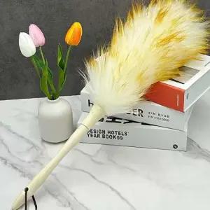 천연 양모 먼지 털이 소 총체 총채 흡착 제거 쓸개 피규어 붓 이불 털이개 책상 양털 틈새 집 청소 정전기