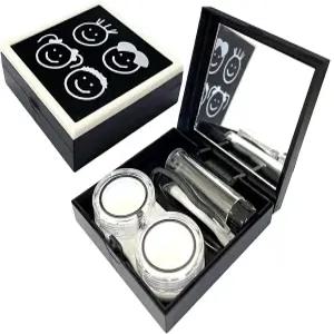 하우인 콘택트렌즈 케이스 여행용 사이즈 귀여운 컬러 어플리케이터 제거 도구 키트 일상적인 야외용 미러