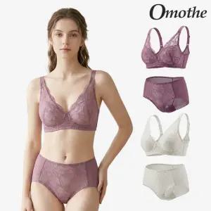오모떼 올데이 에센셜 플로워레이스 브라팬티  4종 세트/A형