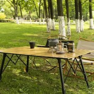 바비큐 나뭇결 알루미늄 XL사이즈 캠핑 테이블 120CM