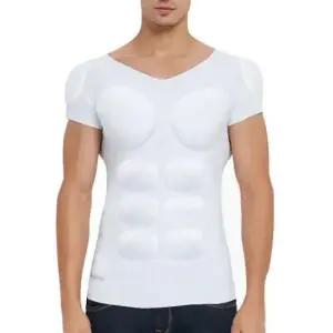 가슴뽕 탈부착 머슬패드 머슬핏 반팔티 어깨 복근 근육 몸매