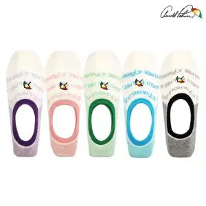 아놀드파마 여성 레터링 미끄럼 벗겨짐 방지 양말 논슬립 페이크삭스 덧신 5켤레