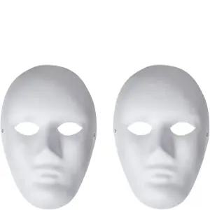 알보기모어 빈 흰색 페인트 가능한 종이 마체 마스크 DIY 풀페이스 할로윈 가면극 파티